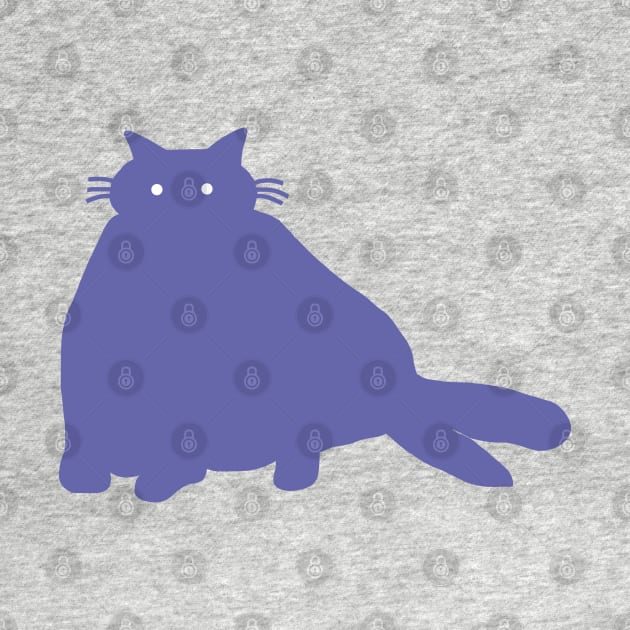 Mysterious Periwinkle Blue Chonk Kitty Cat by ellenhenryart